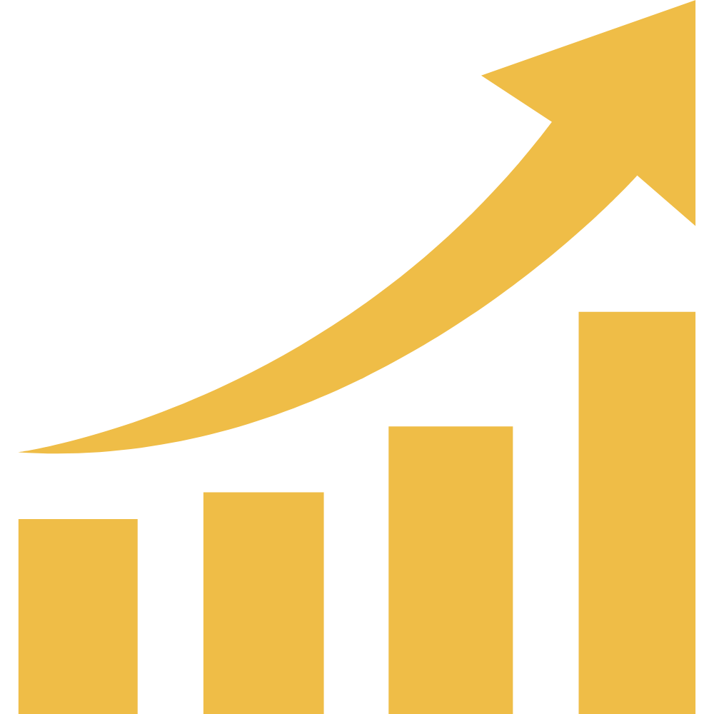 icon of a bar graph with an up arrow