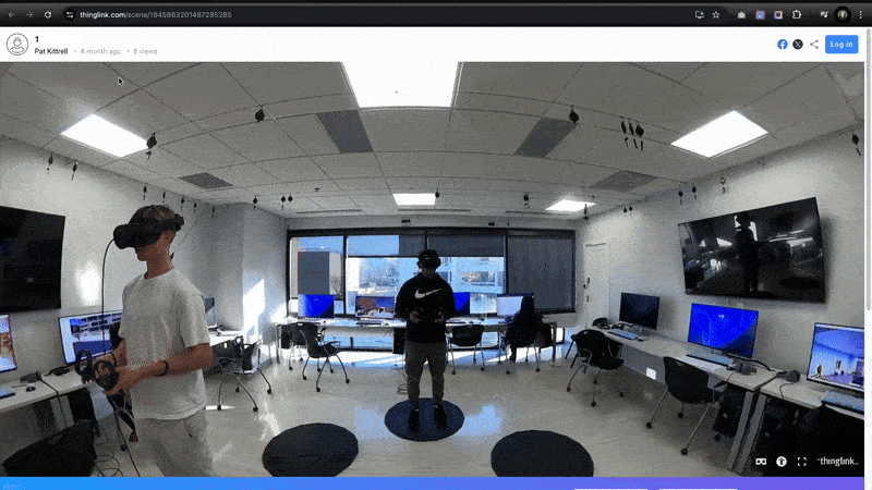 A gif showing students using the architecture virtual reality lab.