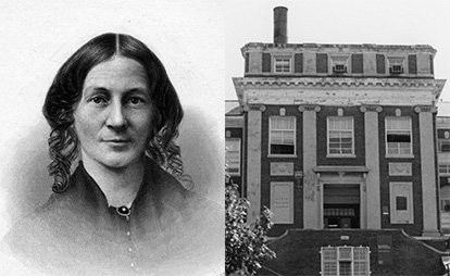 Mytrilla Miner and the building where her school was located.