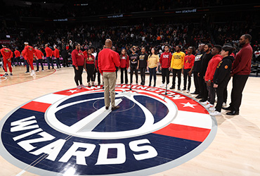 UDC Chorale performing at a Washington Wizards basketball game