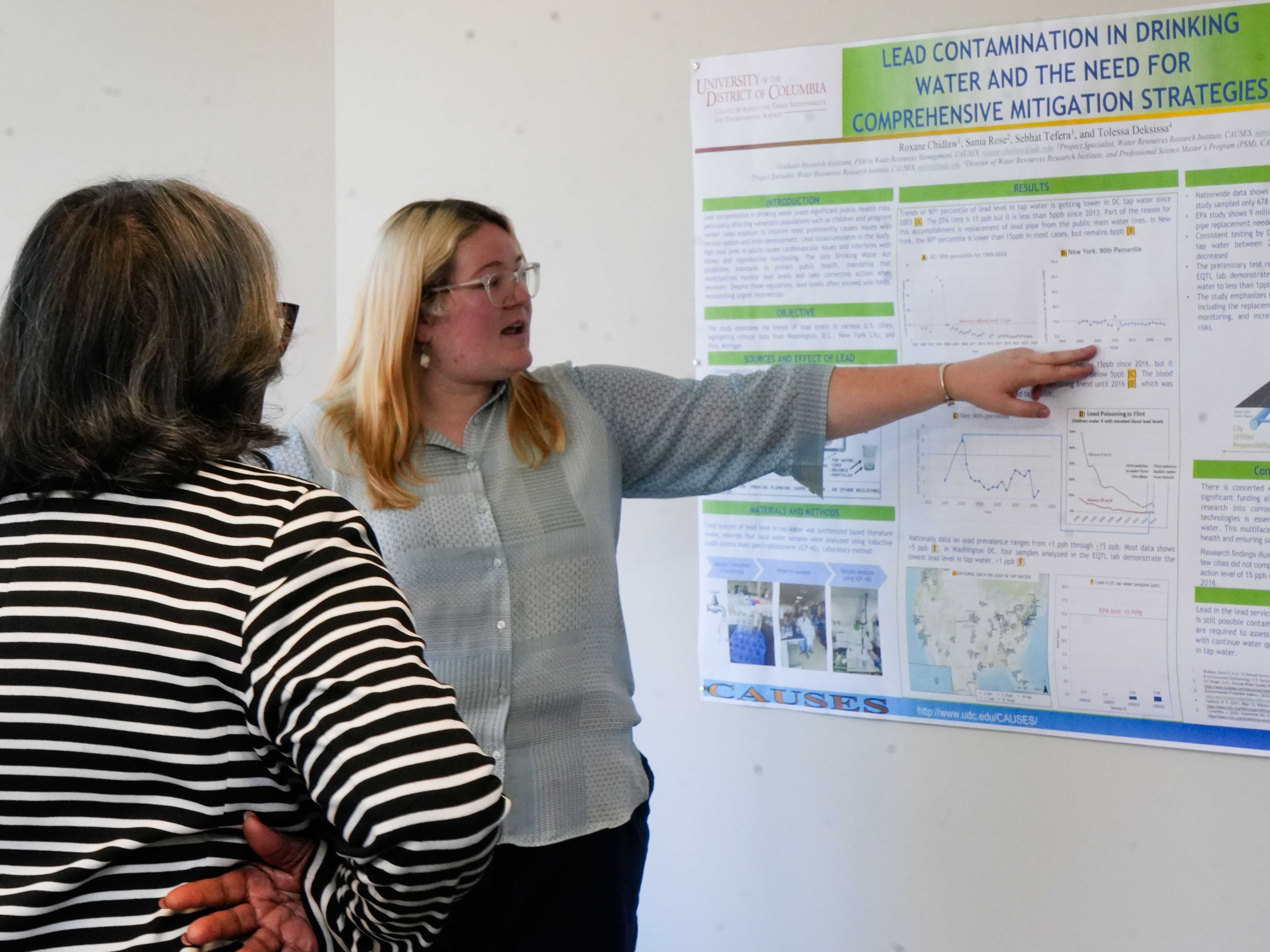 Roxane Chidlaw, UDC-CAUSES Alumna, presenting research.