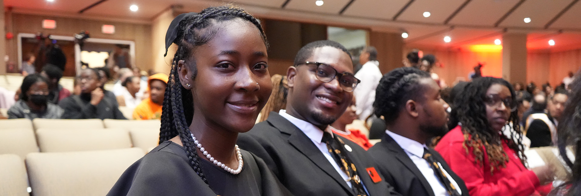 Student leaders sitting in the UDC Theater