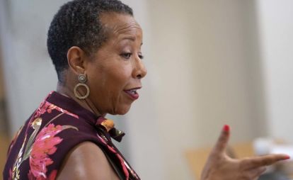 Woman speaking to an audience