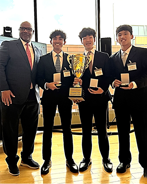 President Edington and the Champion team