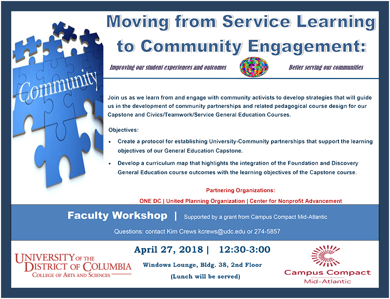 Faculty Workshop - Moving from Service Learning to Community Engagement