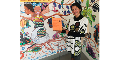 Arts and Humanities Professor Frida Larios, co-creates Tree Codex: Mural-making as a cultural collective