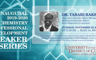 Chemistry Professional Development Speaker Series – Dr. Tabari baker 11-19-19