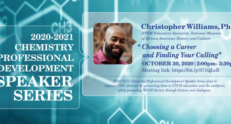The second Chemistry  Speaker Series presentation, featuring Dr. Christopher Williams