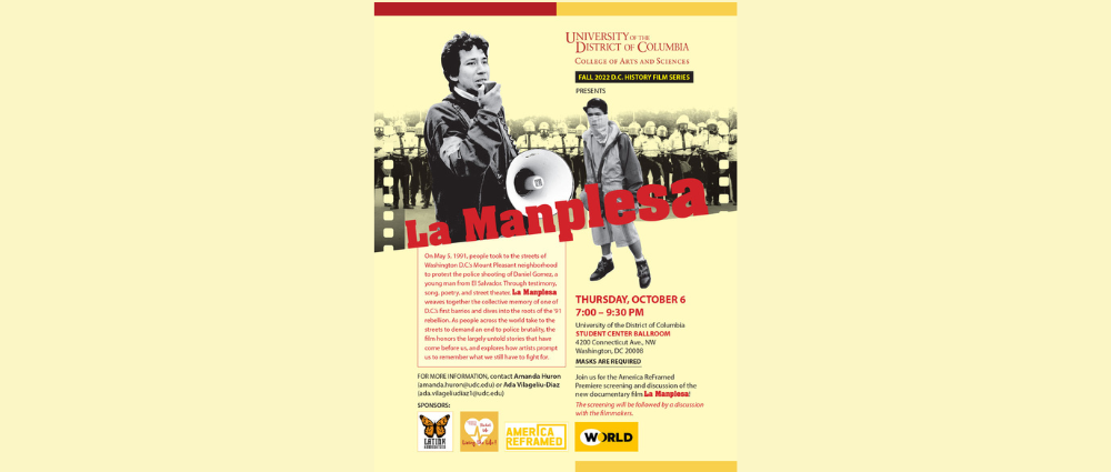 PBS premiere of the documentary film La Manplesa @ UDC | Thursday, October 6, 2022