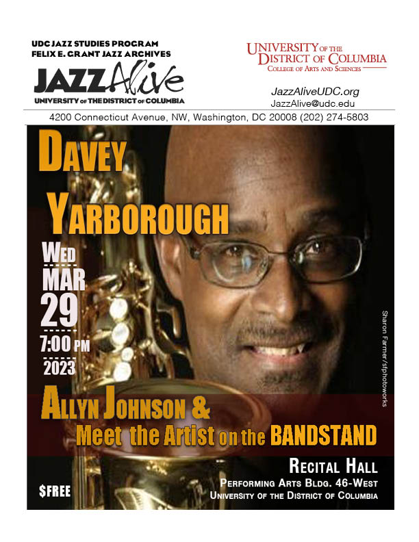 Allyn Johnson & Meet the Artist on the Bandstand: Davey Yarborough