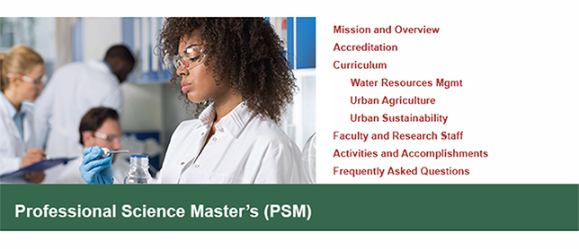 Professional Science Masters Program (PSM) graphic