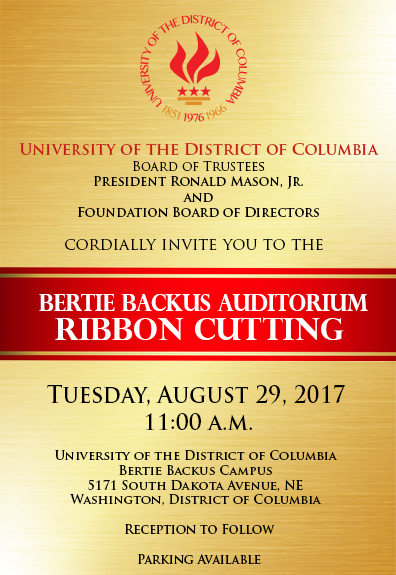 Bertie Backus Auditorium Ribbon Cutting - August 29, 2017