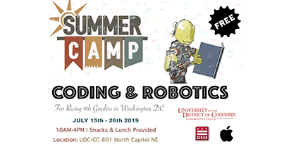 Coding & Robotics Camp – July 15 – 26, 2019
