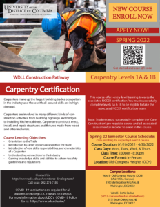 Carpentry I and II Flyer Image