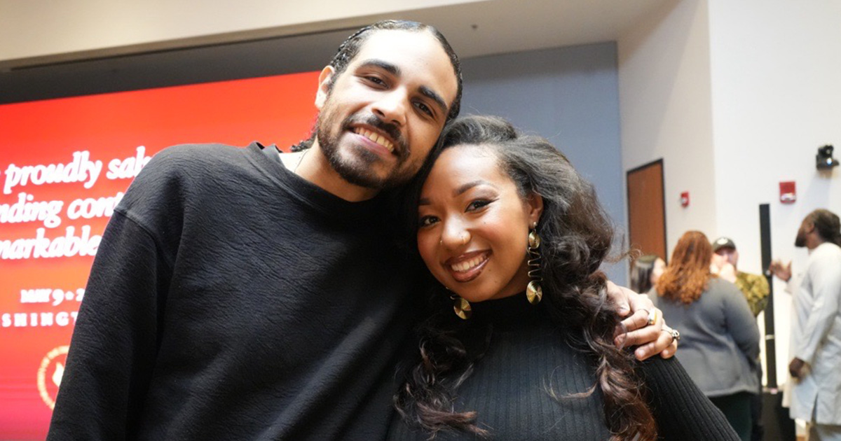 Digital Media graduates Jordan Davis and Asha Moore-Smith