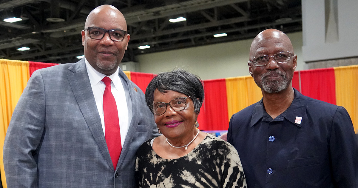 UDC President Maurice D. Edington with Zandra and Dennis Chestnut.