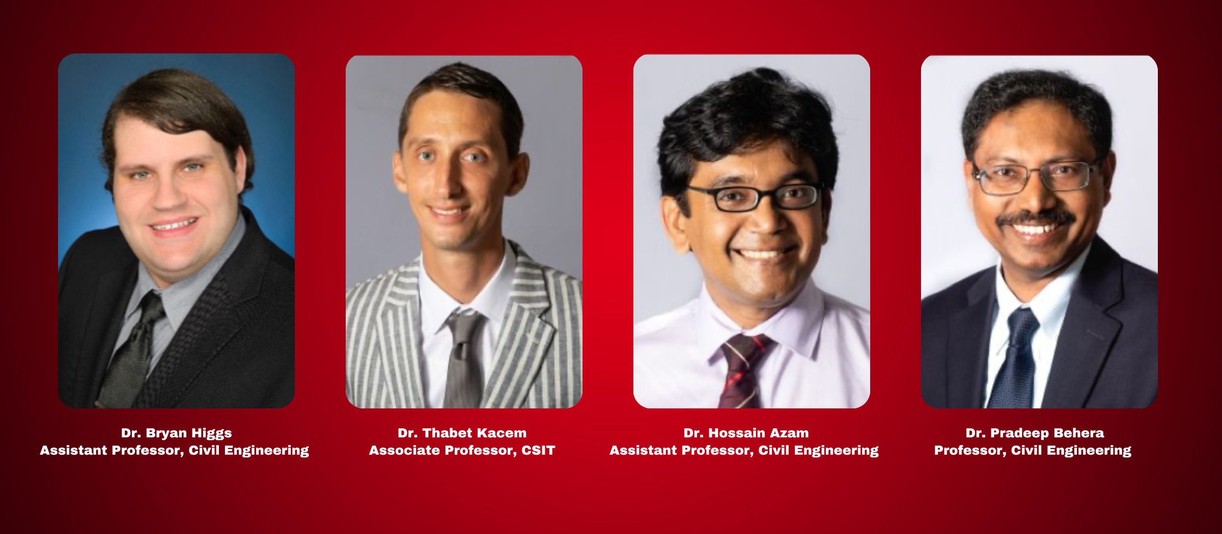 Faculty members from the Department of Civil Engineering and the Department of Computer Science and Information Technology