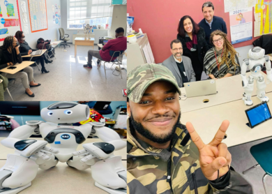 Robotic Interventions in Progress: High School Students & Counselors in a Washington, DC High School, and UDC Professors & Researchers (Dr. Anshu Arora and Dr. Amit Arora) along with the UDC-NSF Social Robotics' Student Researchers (Ms. Emily Osbourne and Mr. Andrew Sammonds)