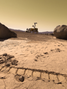 Program image of rover on Mars