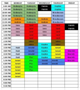 ME schedule