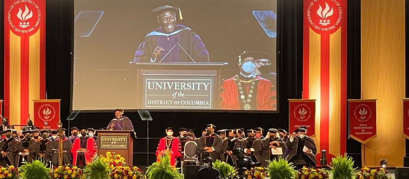 Benjamin L. Crump receives honorary degree and encourages students to share their knowledge with those less fortunate