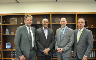 Left to right, Special Agent/Private Sector Coordinator Matthew O'Brien, Private Sector Team, President Mason, Assistant Director in Charge Steven D'Antuono, Special Agent in Charge Jeffrey Cannon (Mission Services Division) all from the Washington Field Office of the FBI.