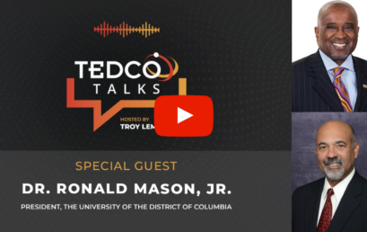 President Mason shares experience and expertise in TEDCO Talks