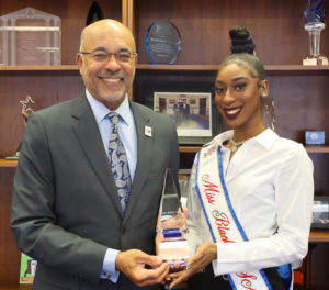 President Mason and Miss Black USA 2022, Tahira Gilyard