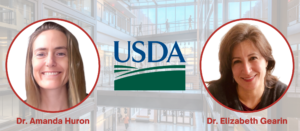 Dr. Amanda Huron and Dr. Elizabeth Gearin with USDA logo.