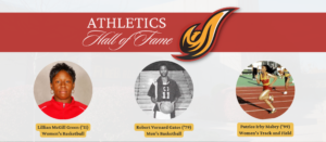 UDC Athletics Hall of Fame 2023, Robert Vernard Gates (’79), Patrice Irby Mabry (’99) and Lillian McGill Green (’11).
