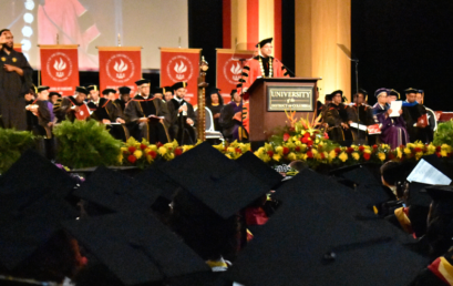 Historic ceremony acknowledges graduates, including first Ph.D. students and longest-serving president