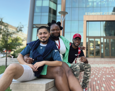 Group of UDC Students in front of the Student Center