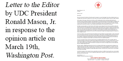 Letter to the Editor from President Mason