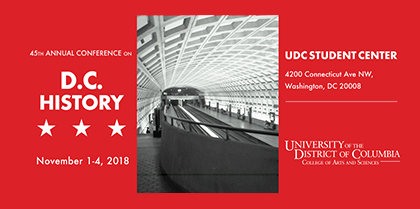 D.C. History Conference @ UDC November 1-4, 2018