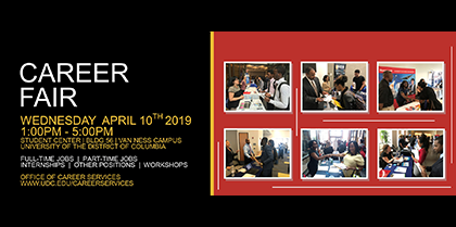 Spring 2019 Career Fair – April 10th, 2019 – 1pm – 5pm