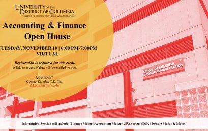 Accounting & Finance Open House – Nov. 10, 2020 | 6pm – 7pm
