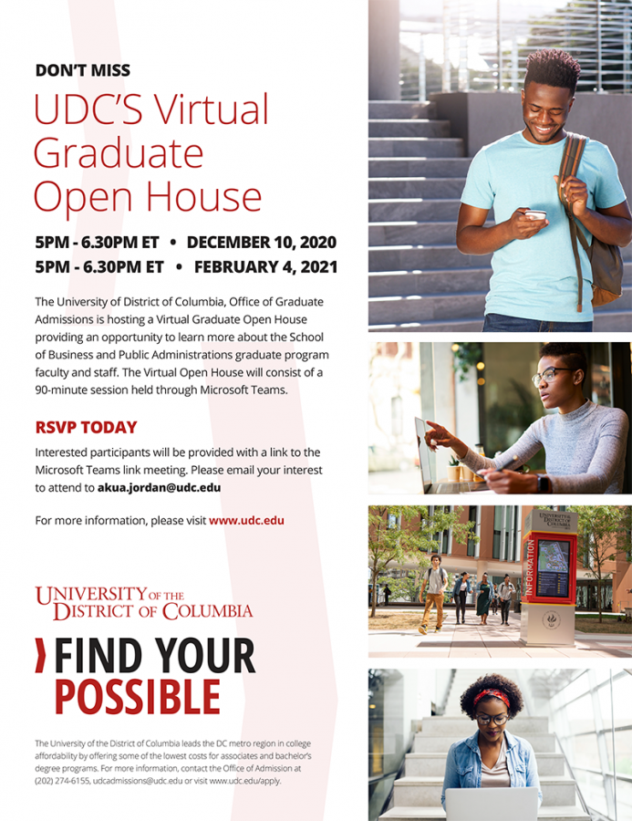 UDC Graduate Open House - Dec. 10, 2020 @ 5pm