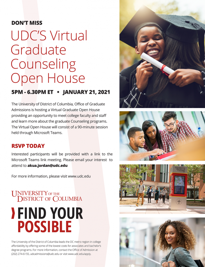 Virtual Graduate Counseling Open House - January 21, 2021 @ 5pm