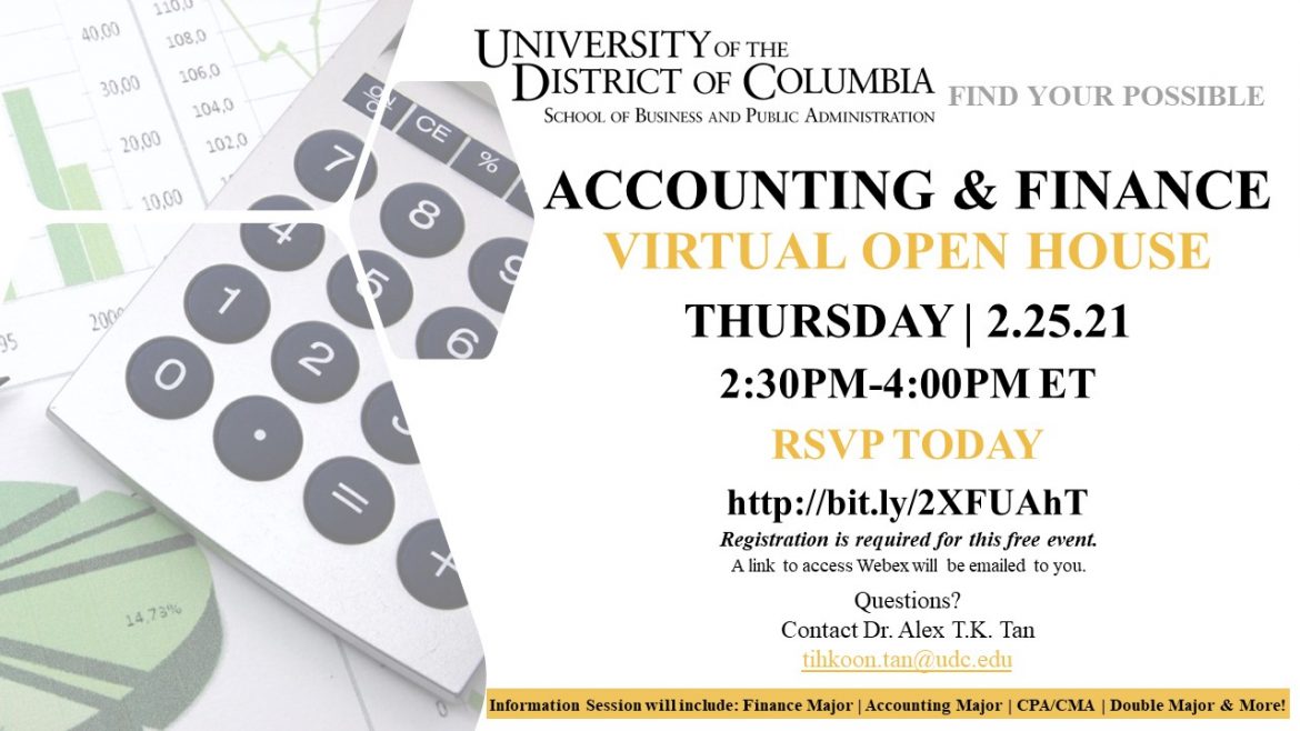 Accounting/Finance Virtual Open House - Feb. 25th @ 2:30pm