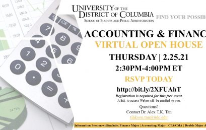Accounting/Finance Virtual Open House – Feb. 25th @ 2:30pm