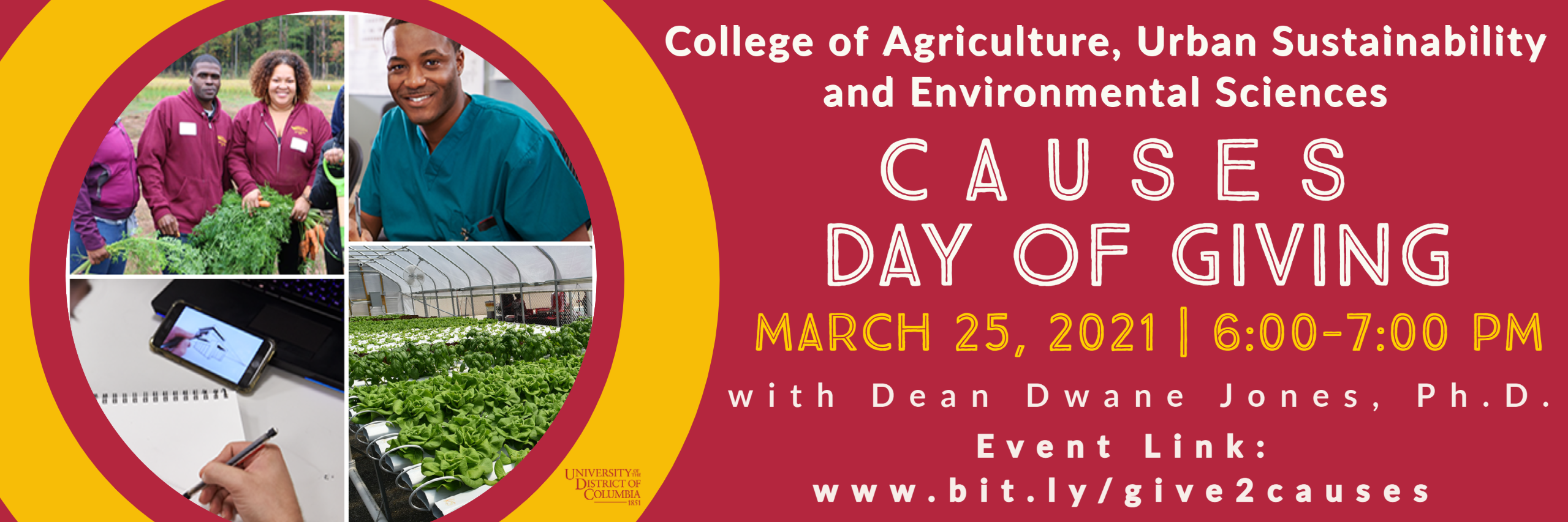CAUSES Day of Giving – College of Agriculture, Urban Sustainability and Environmental Sciences – March 25, 2021