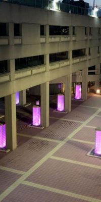 City In Bloom // Cherry Blossom Inspired Glass Columns // Dr. Cleveland L. Dennard Plaza