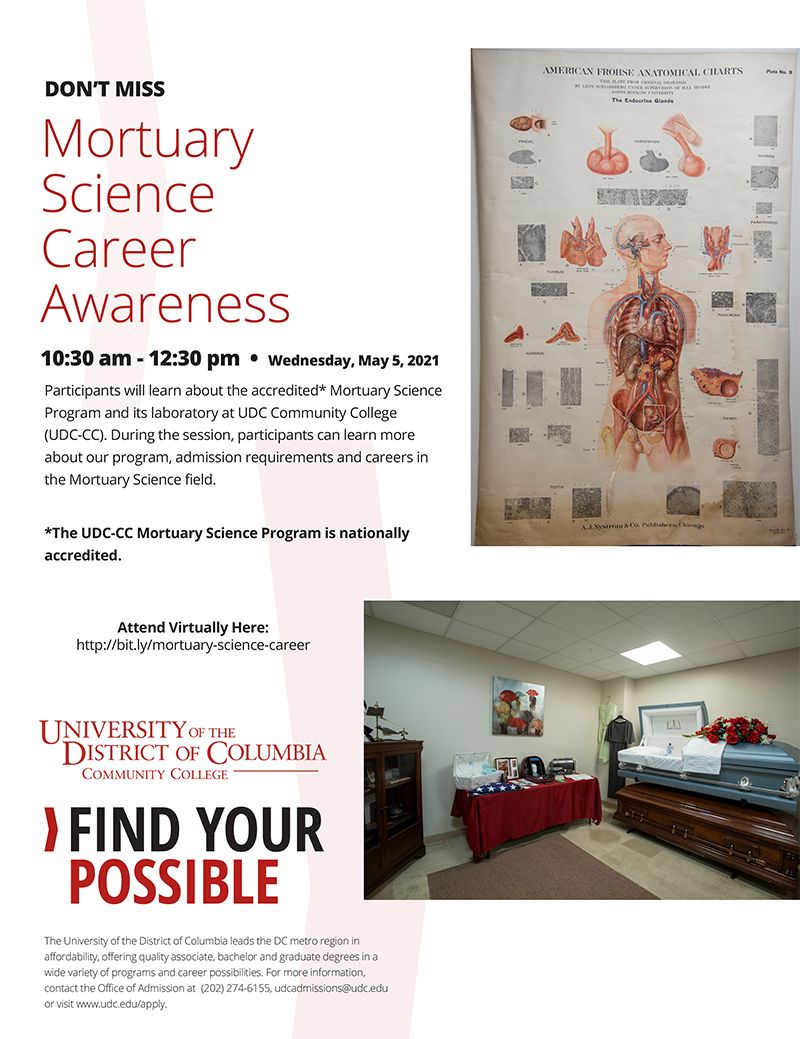 Mortuary Science Career Awareness – May 5, 2021 @ 10:30am