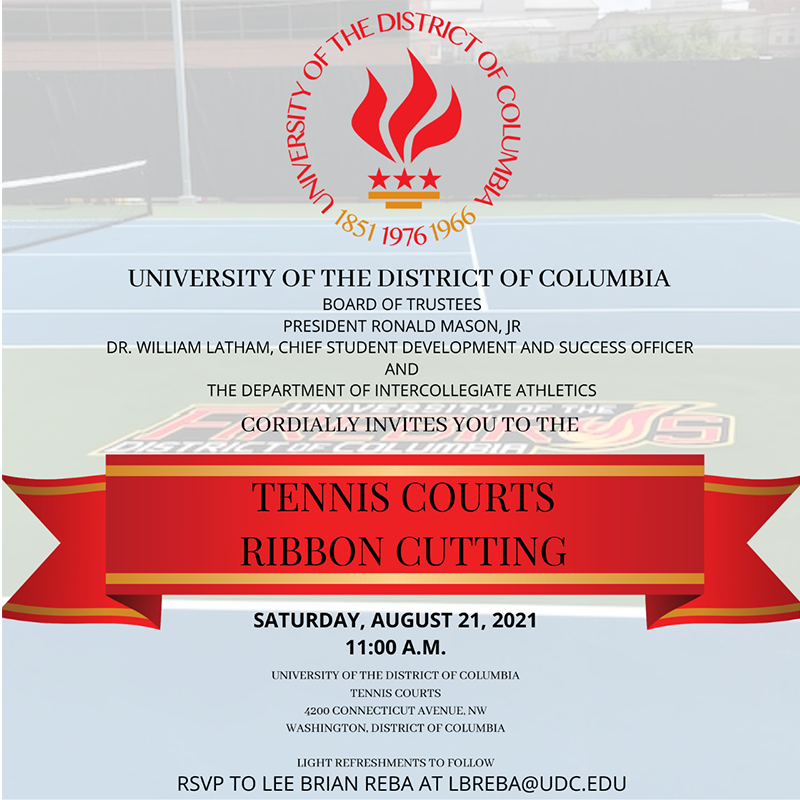 You are invited to the UDC Tennis Courts Ribbon Cutting 8-21-21 @ 11am
