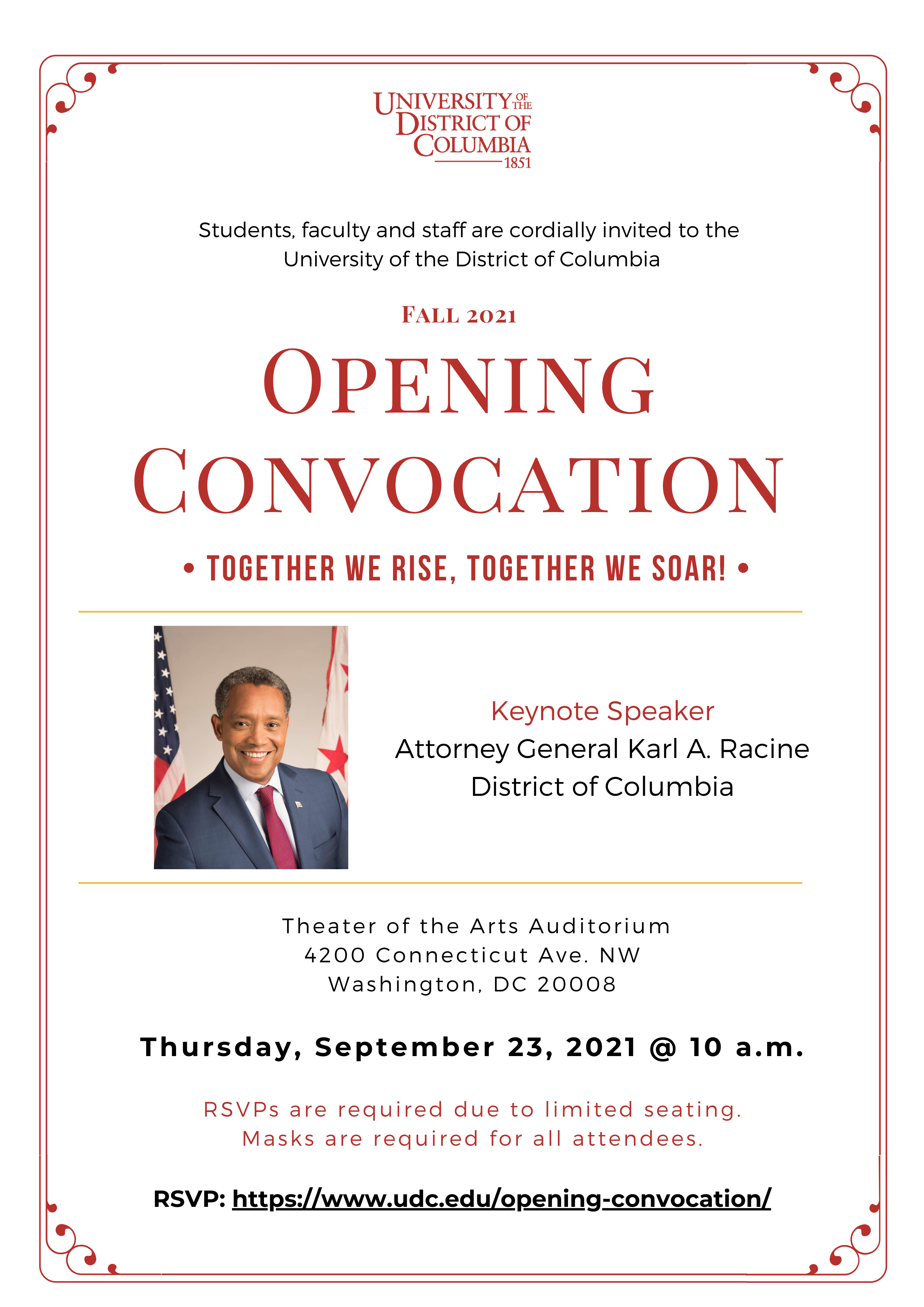 Fall 2021 Opening Convocation September 23, 2020 | 10 a.m.