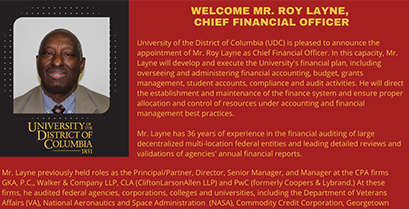 Welcome Mr. Roy Layne, Chief Financial Officer