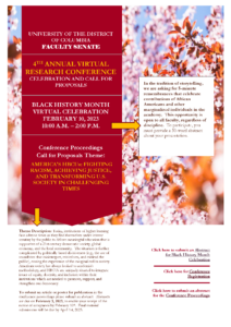 Faculty Senate 4th Annual Virtual Conference & Black History Month celebration Feb. 10, 2023