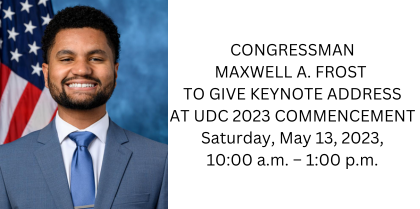 2023 Commencement Speaker Announcement – Congressman Maxwell A. Frost